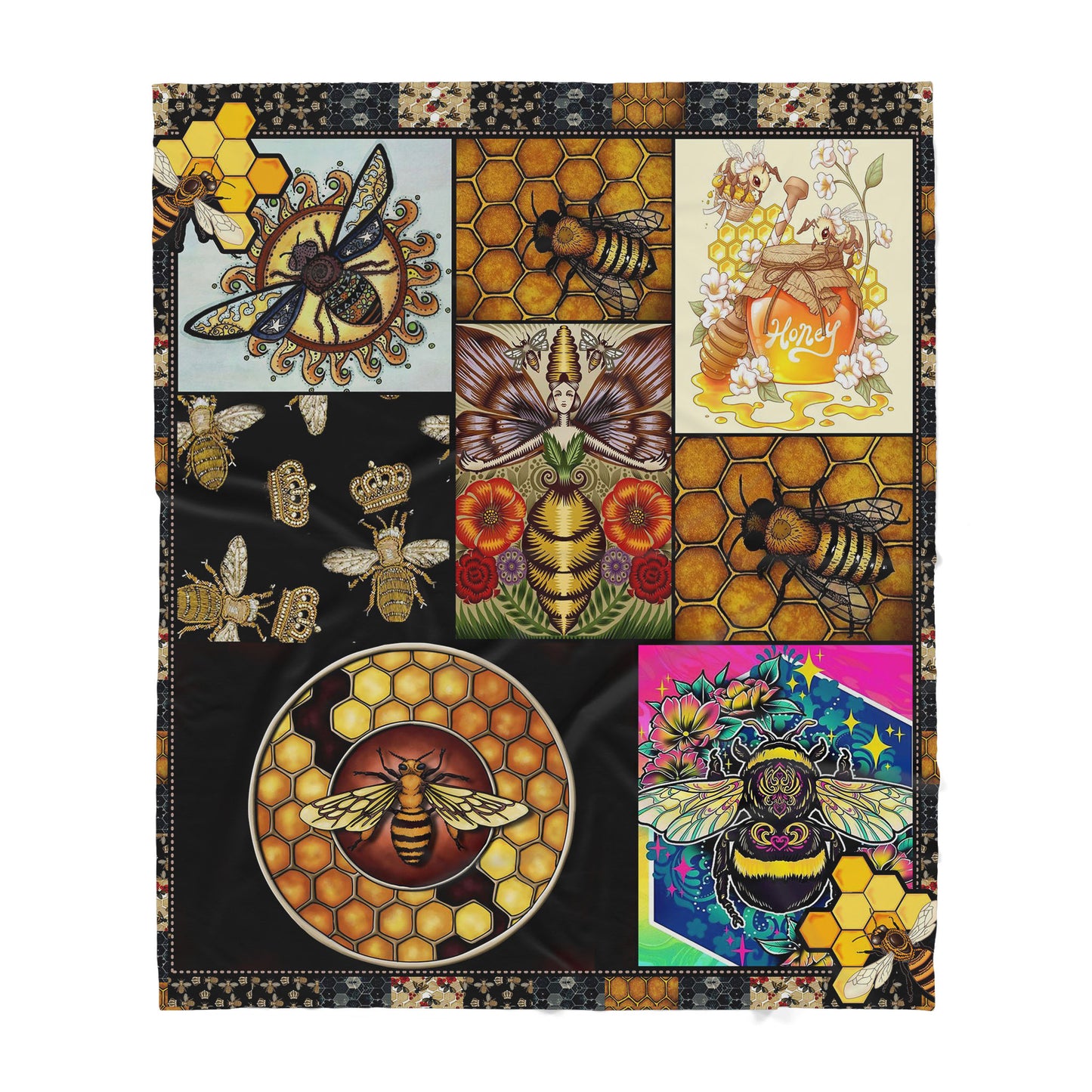 Custom Sherpa Blanket Bee The Queen Best Gift For Hanukkah And Christmas MEI