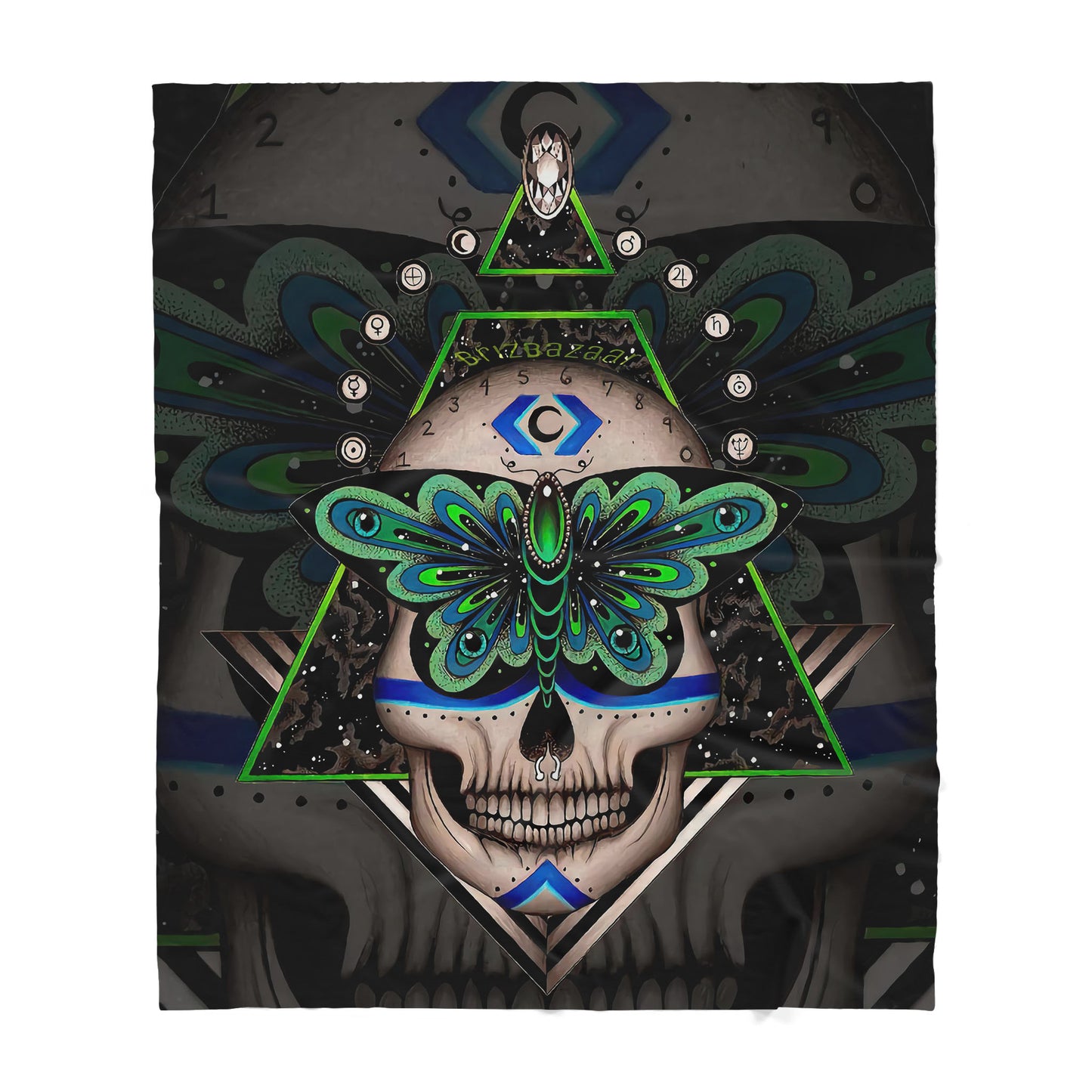 Infinite Store 3D Printed Skull Sherpa Blanket PL