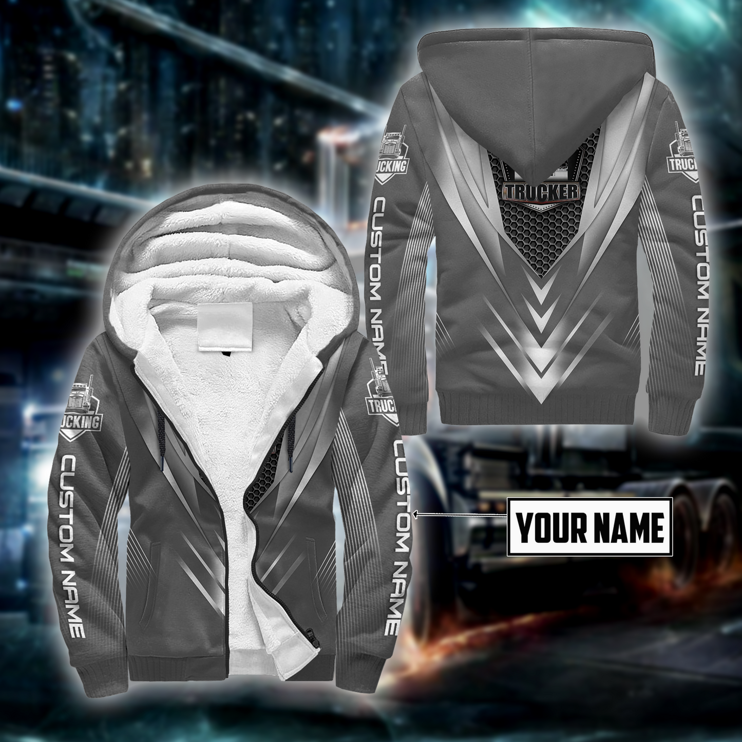 Premium Truck Driver Unisex 3D All Over Printed Grey Shirts MEI