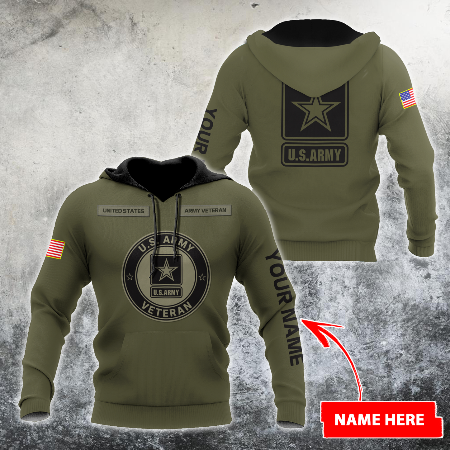 Personalized Name US Army 3D All Over Printed Shirts