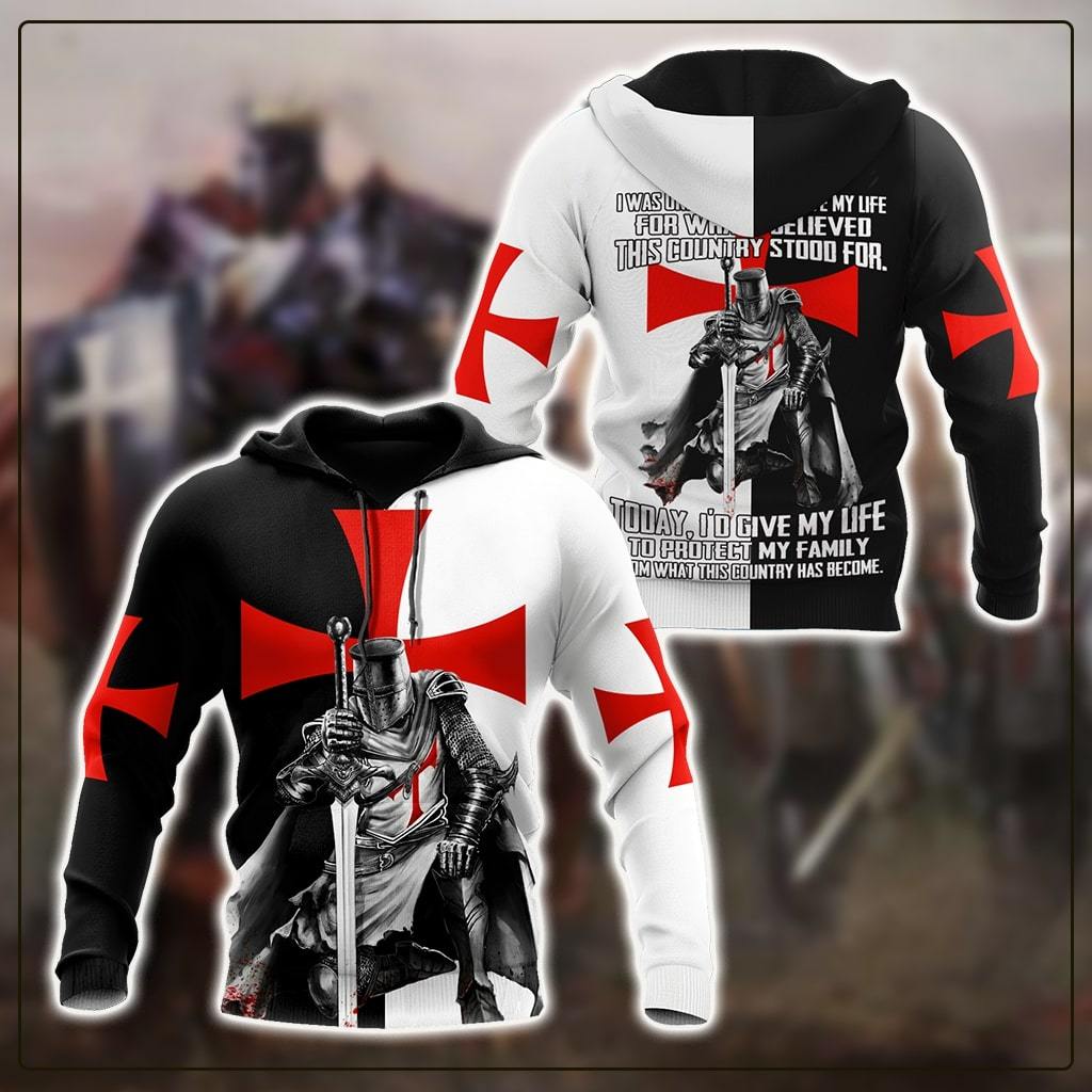 Knight Templar 3D All Over Printed Unisex Hoodie