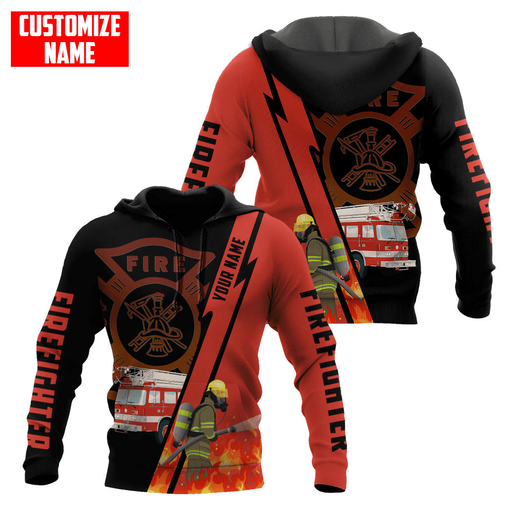 Customize Name Firefigher Hoodie For Men And Women