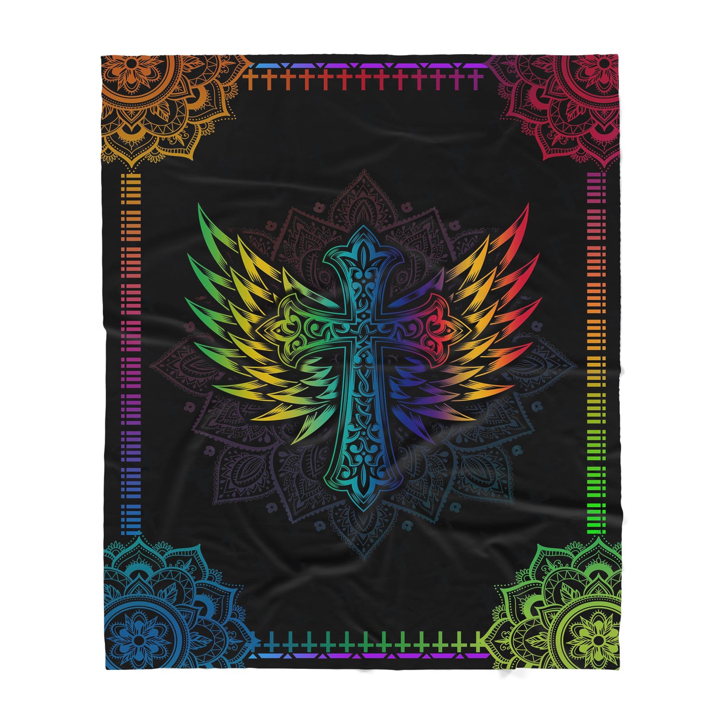Premium Christian Jesus Catholic Cross Wings Blanket - Best gift for Christian - sherpa blanket TT