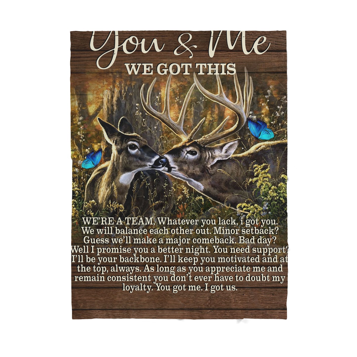 Custom Blanket Deer Sherpa Blanket TA