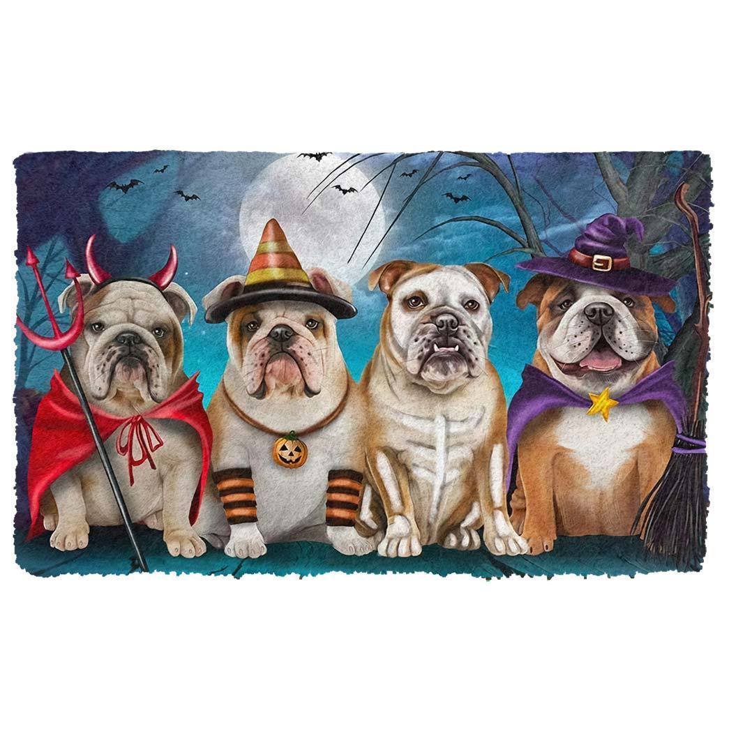English Bulldog Halloween Doormat