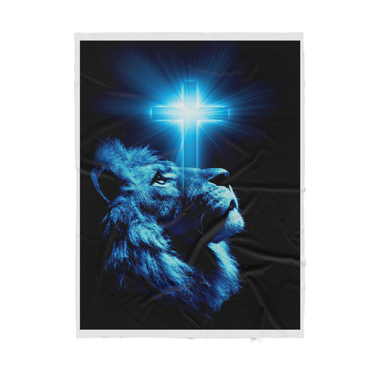 Blue Lion Jesus Sherpa Blanket TA