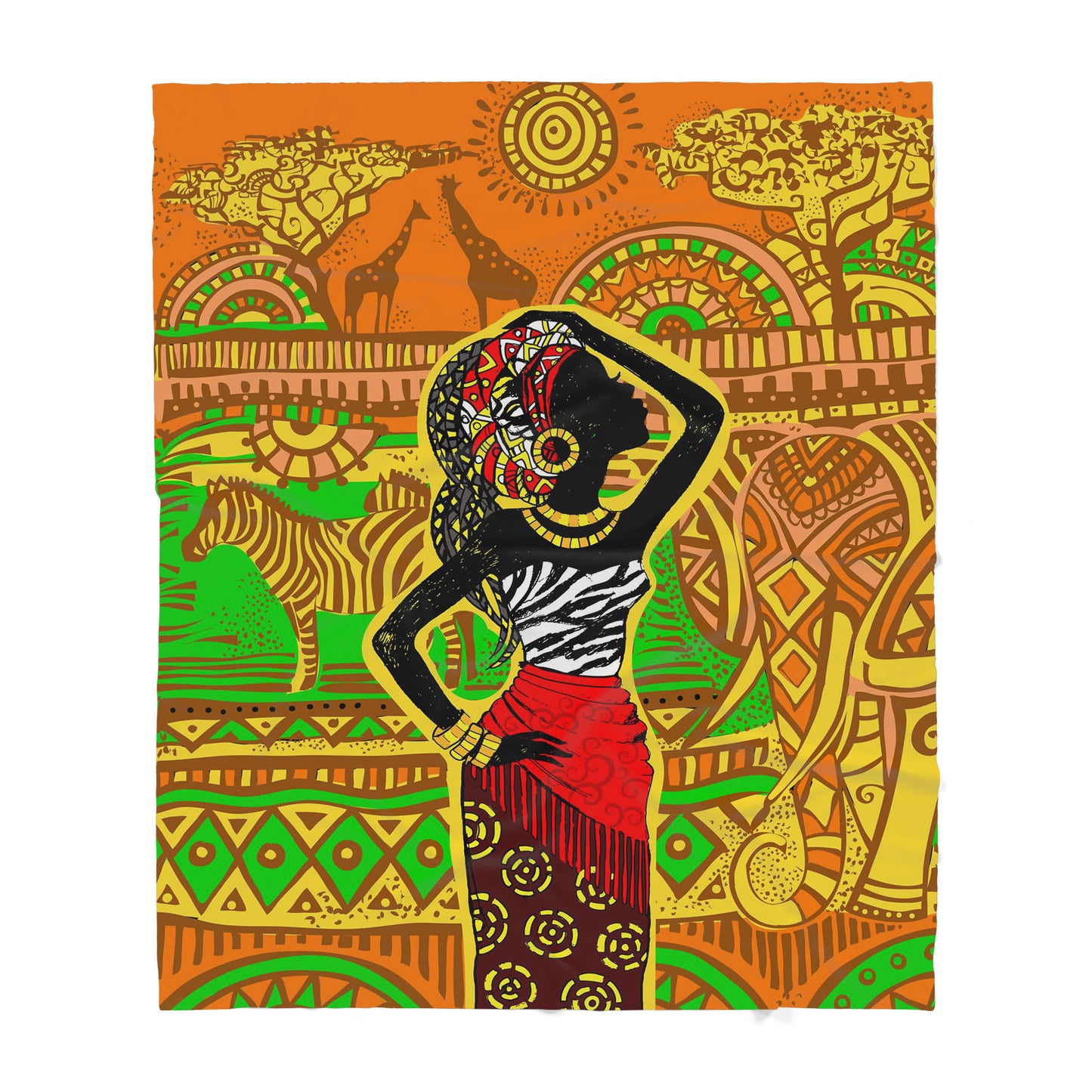 Custom Blanket - African Girl Lover - Deluxe Sherpa Blanket ML