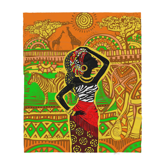 Custom Blanket - African Girl Lover - Deluxe Sherpa Blanket ML