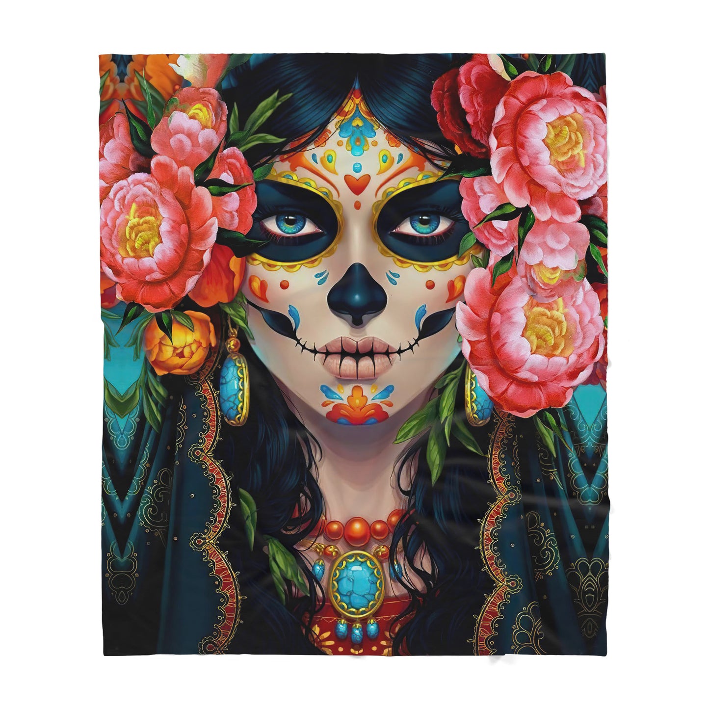 Custom Blanket Skull Sherpa Blanket TQH