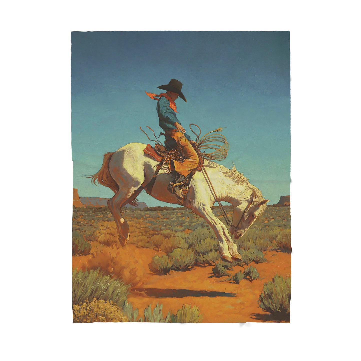 Custom Blanket Native Cowboy Sherpa Blanket TQH