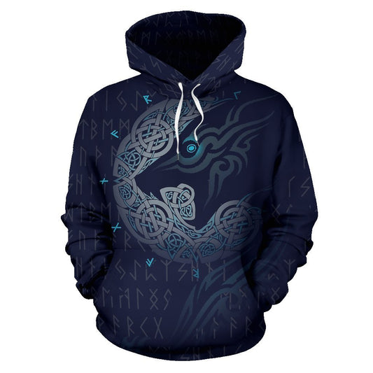 Viking Hoodie - Odin & Fenrir™ Hoodie - Amaze Style™-ALL OVER PRINT HOODIES (P)