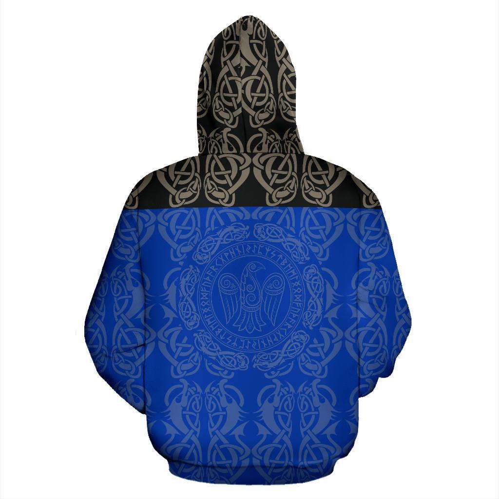 Viking All Over Zip-Up Hoodie - Raven Bn10 - Amaze Styleโข-ALL OVER PRINT ZIP HOODIES (P)