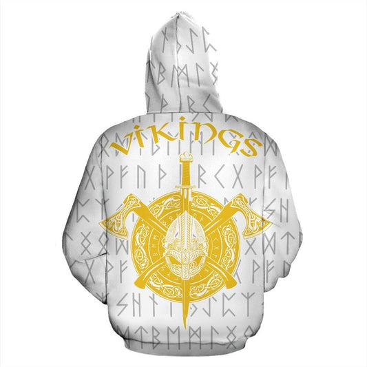 Vikings Warrior™ Hoodie White Ver TH7 AH0012 - Amaze Style™-ALL OVER PRINT HOODIES (P)