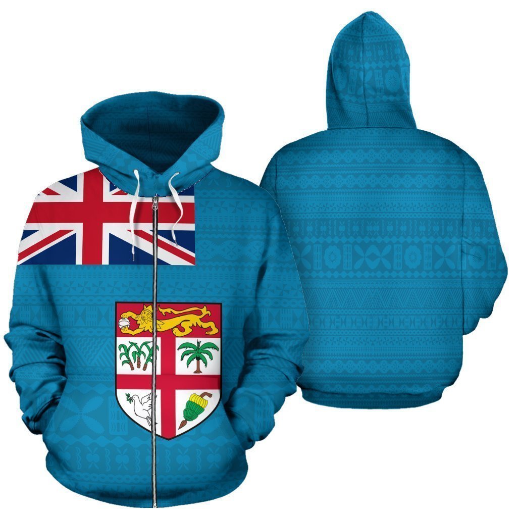Fiji All Over Zip-Up Hoodie - Polynesian Black Version - BN01 - Amaze Style™-Apparel