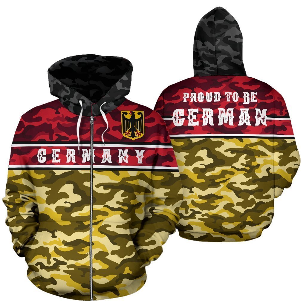 Germany (Deutschland) Camo Zipper Hoodie A7 - Amaze Style™-Apparel