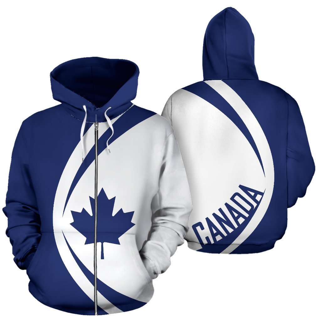 Canada Maple Leaf Hoodie - Circle Style - Blue J9 - Amaze Style™-Apparel