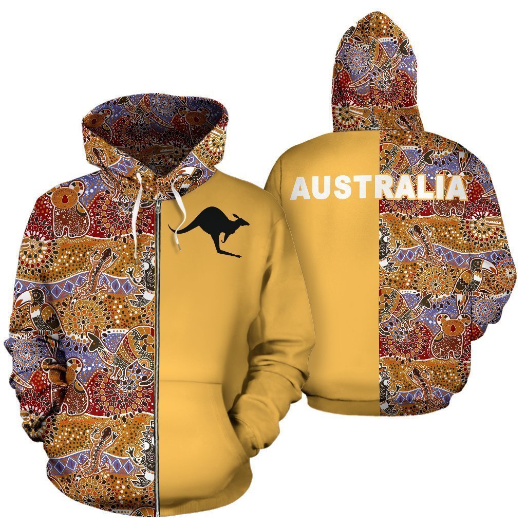 Australia Hoodie Aboriginal Kangaroo In My Heart NNK 1415 - Amaze Style™-Apparel