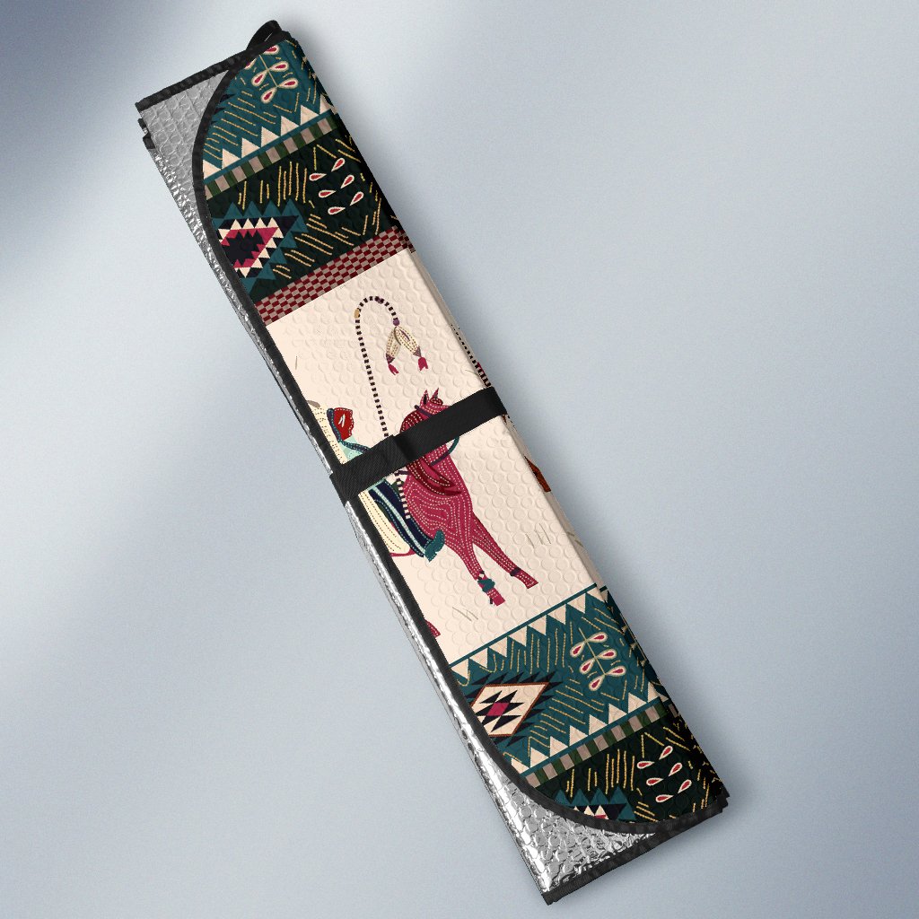 Native American Chief Horse Auto Sun Shades