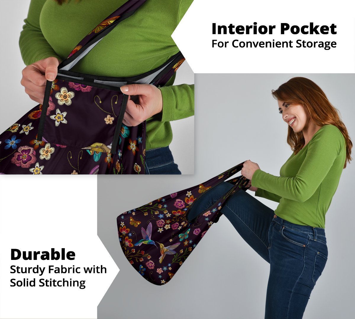 Hummingbird Reusable Grocery Bags Set-Amaze Style™-Hummingbird Reusable Grocery Bags Set-Vibe Cosy™