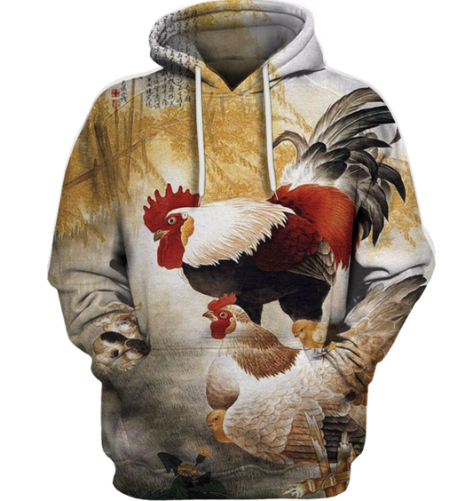 3D All Over Print Chicken Family Shirt-Apparel-6teenth World-Hoodie-S-Vibe Cosy™