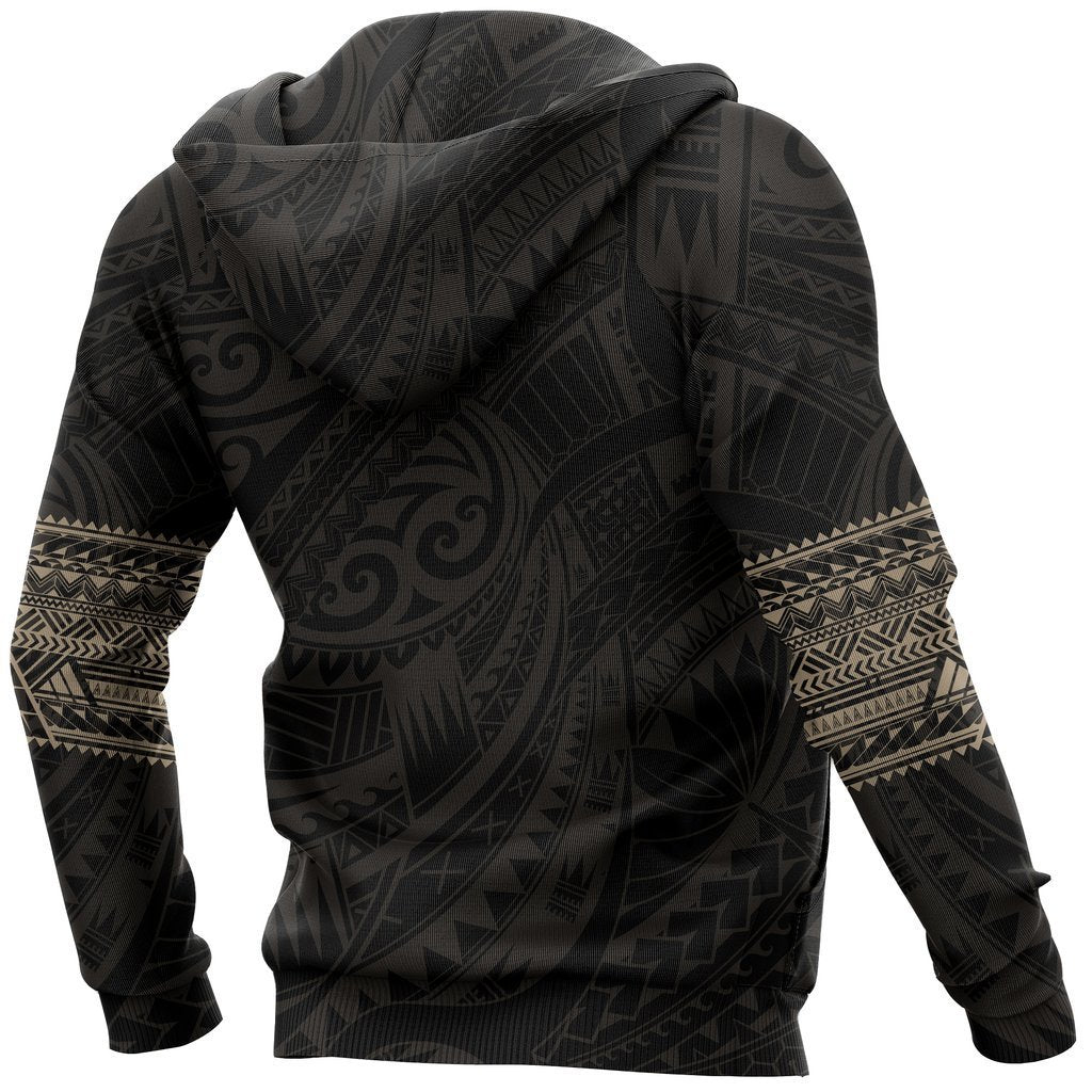 Aotearoa Maori Tattoo All Over Hoodie Gold PL - Amaze Style™-Apparel