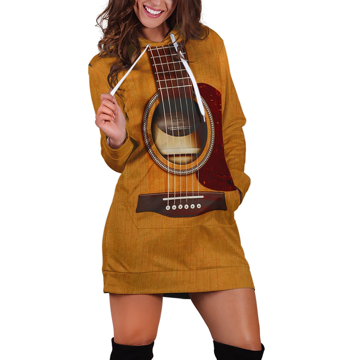 Wooden Guitar 3D All Over Printes