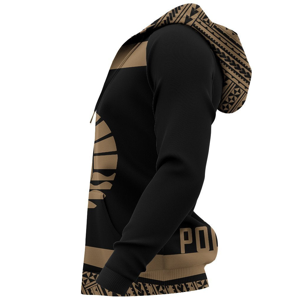 French Polynesia Zip-Up Hoodie - Circle Gold Ver 2.0 J7 - Amaze Style™-Apparel