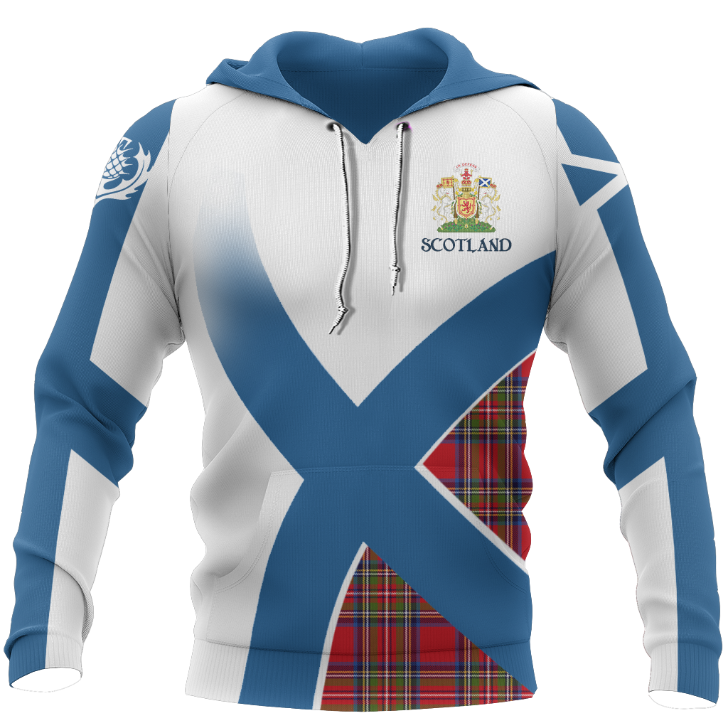 Scottish Flag Tartan Hoodie NNK 1522 - Amaze Style™-Apparel