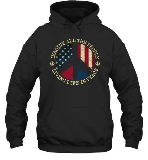 Imagine all the People living life in Peace, Hippie - Men and Women premium cotton Shirt