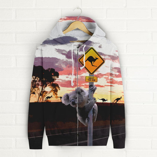 Zip Up Hoodie Australia Koala And Kangaroo Sign™ K5 - Amaze Style™-ALL OVER PRINT ZIP HOODIES (P)