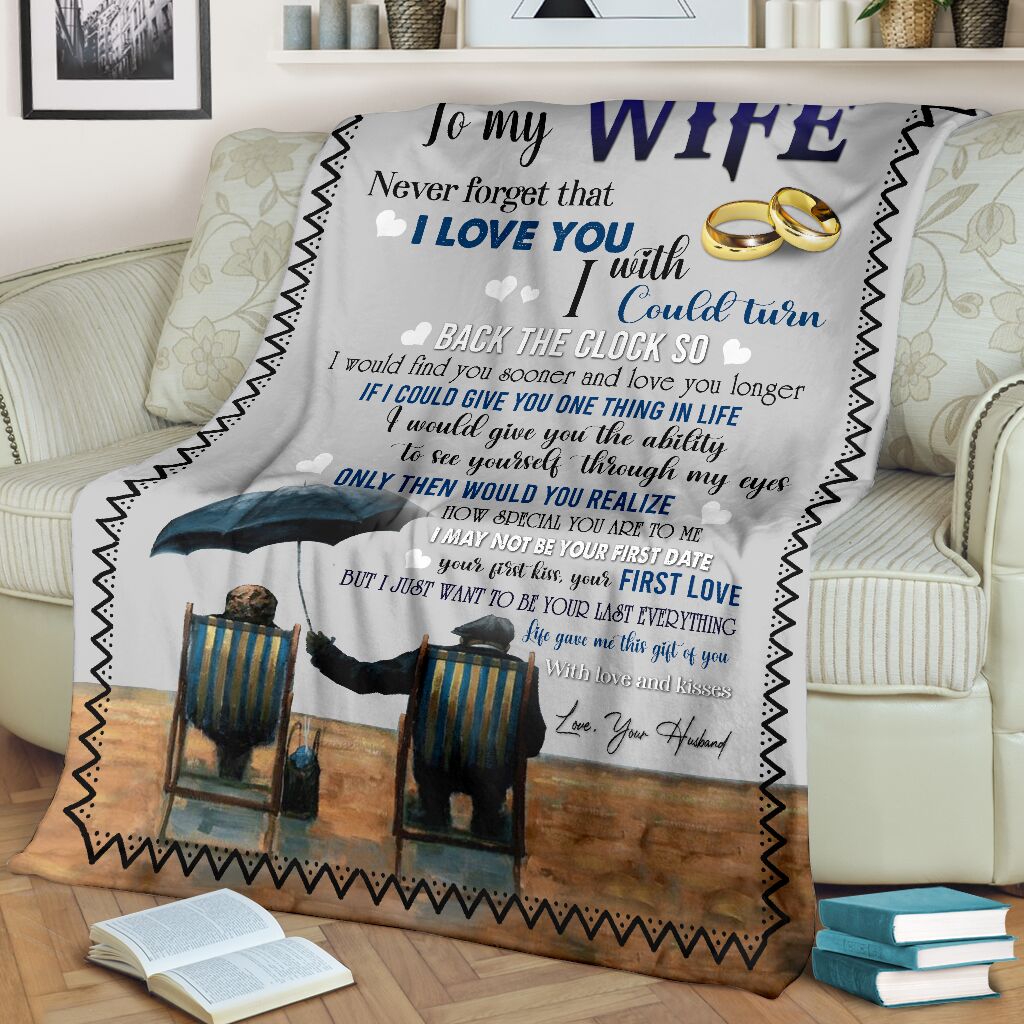 Custom Blanket To My Wife-Best Gift For Wife-Sherpa Blanket TA