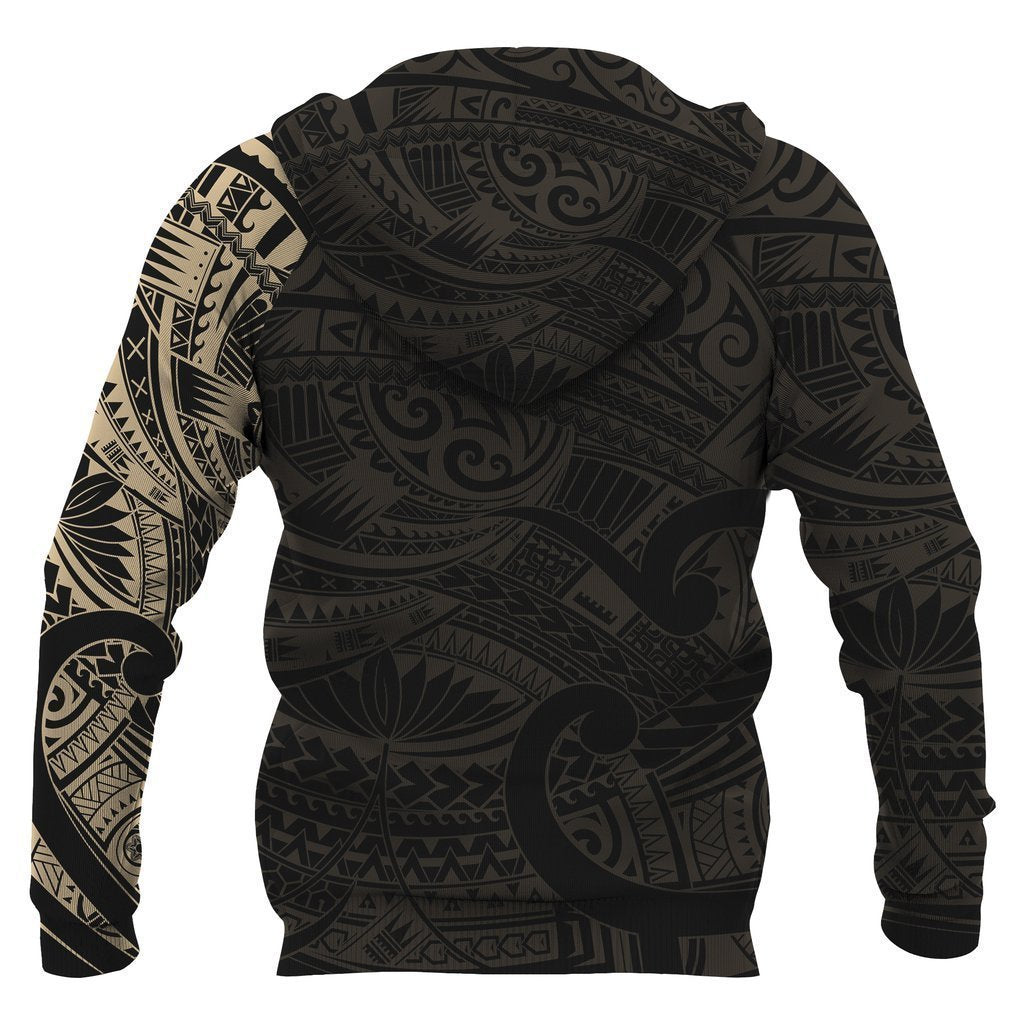 Maori Tattoo Style All Over Hoodie Golden Version - Amaze Style™-Apparel