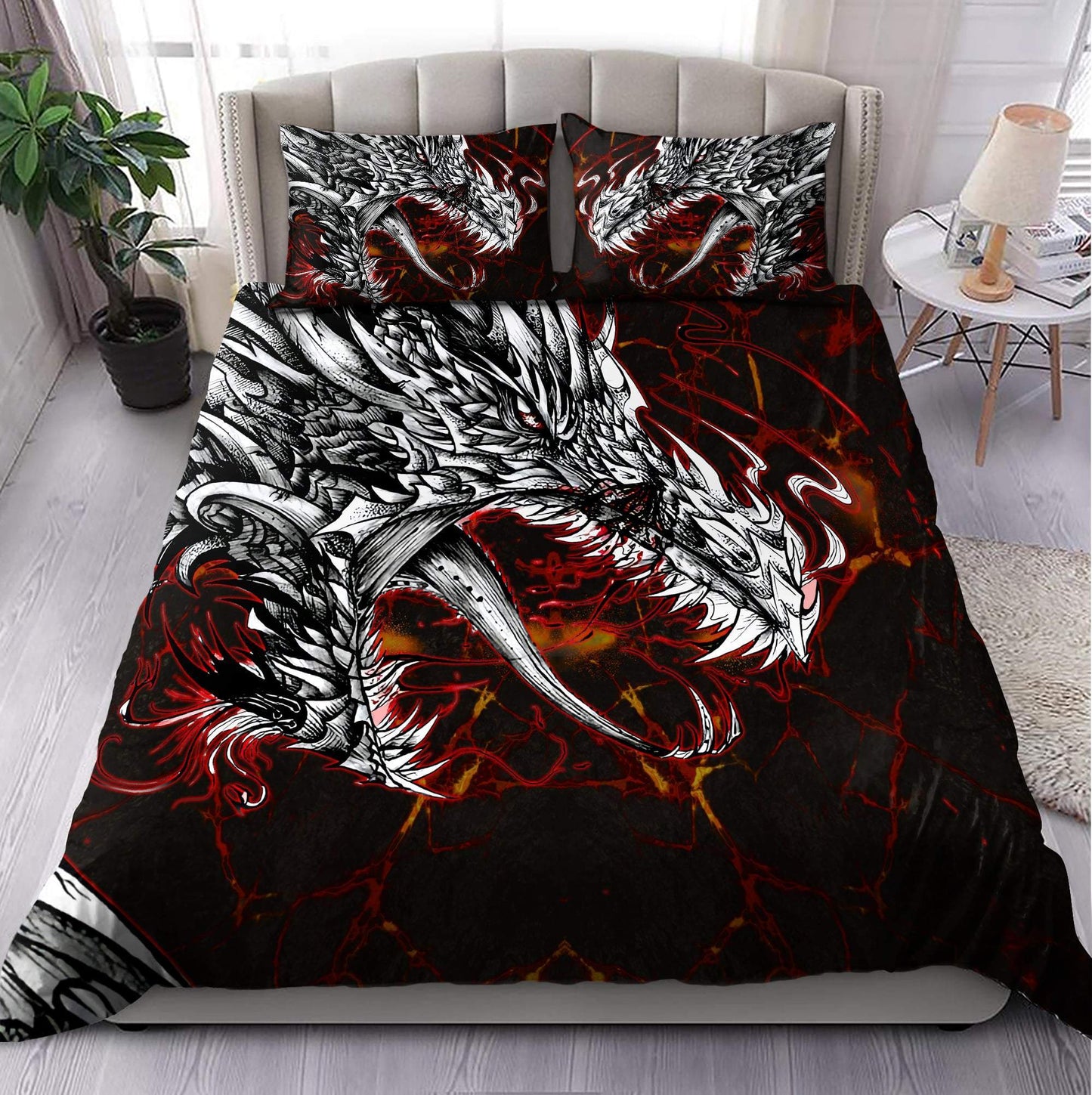 Dragon Lava Art 3D Over Printed Bedding Set-ML