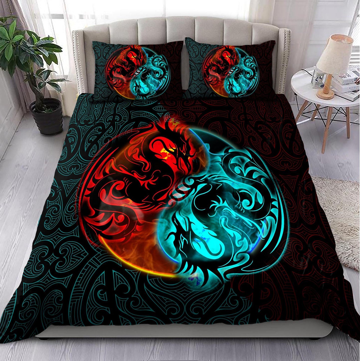 Dragon Yin&Yang Art 3D Over Printed Bedding Set-ML