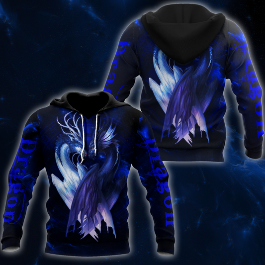 Blue Couple Dragon 3D Shirt All Over Printed Shirts For Men and Women NDD10162002