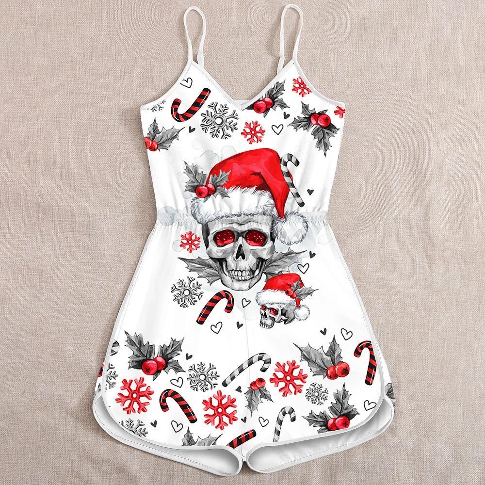 Christmas Skulls 3D Romper For Women Pi12092001