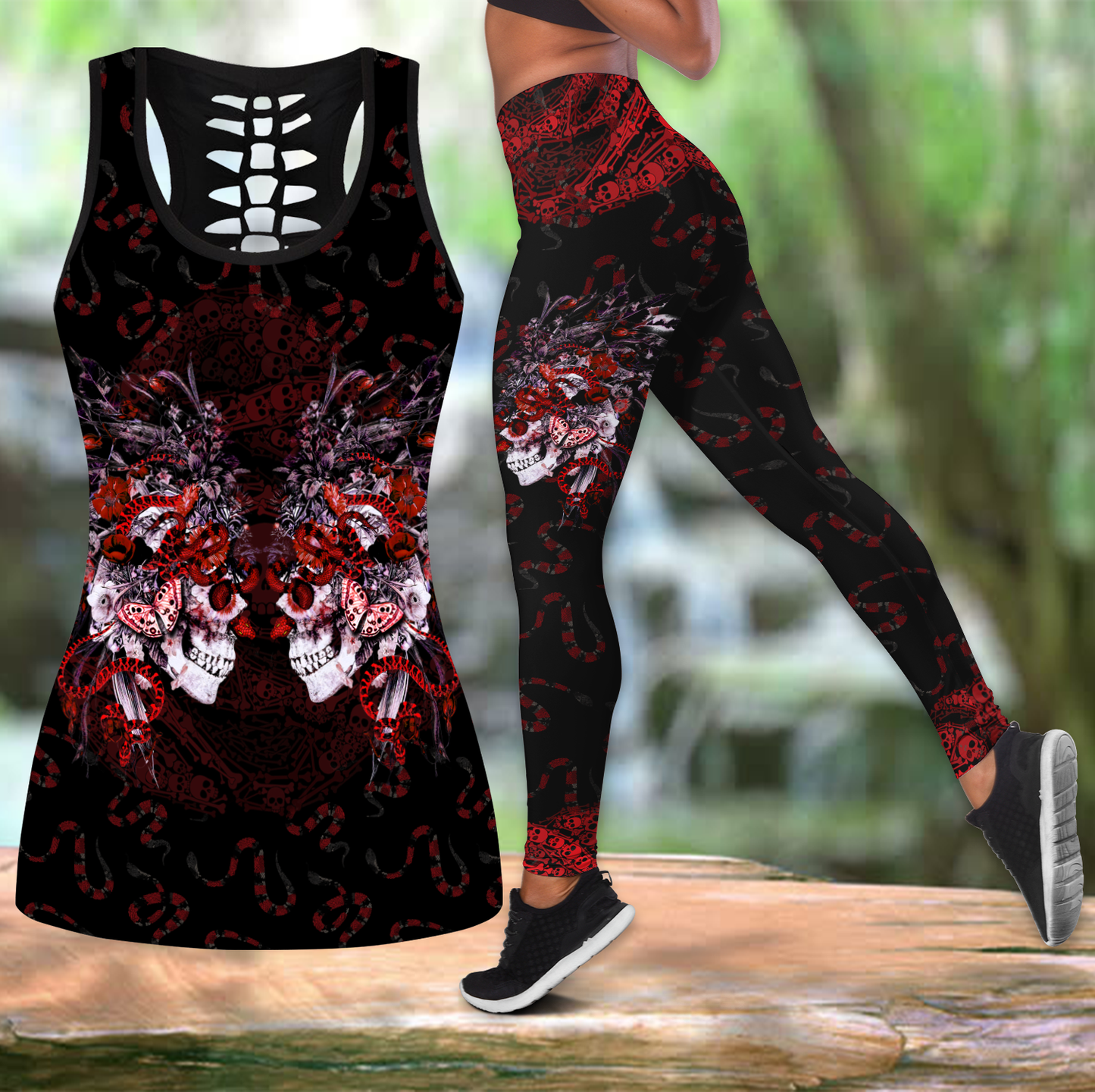 Snake Skull tanktop & legging outfit for women MH300520-ML