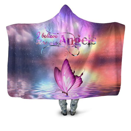 3D All Over Butterflies Art Pink Hoodie Dress Blanket - Amaze Style™-Apparel