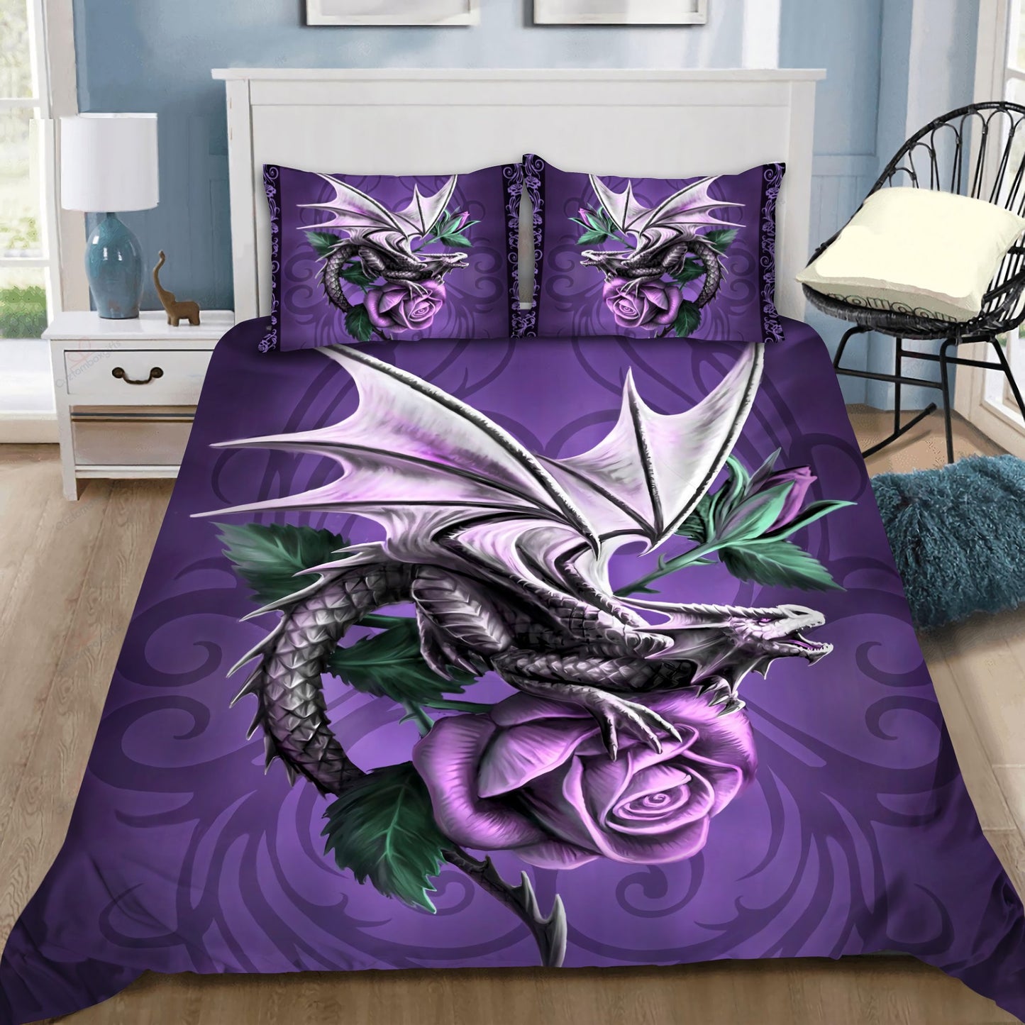 Purple Dragon Art Bedding Set HAC080703-NM-Bedding Set-NM-Twin-Vibe Cosy™