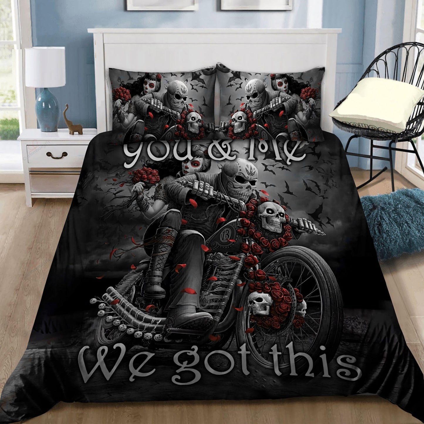 Skull Gothic Art Bedding Set HAC200703-NM-Bedding Set-NM-Twin-Vibe Cosyβ’