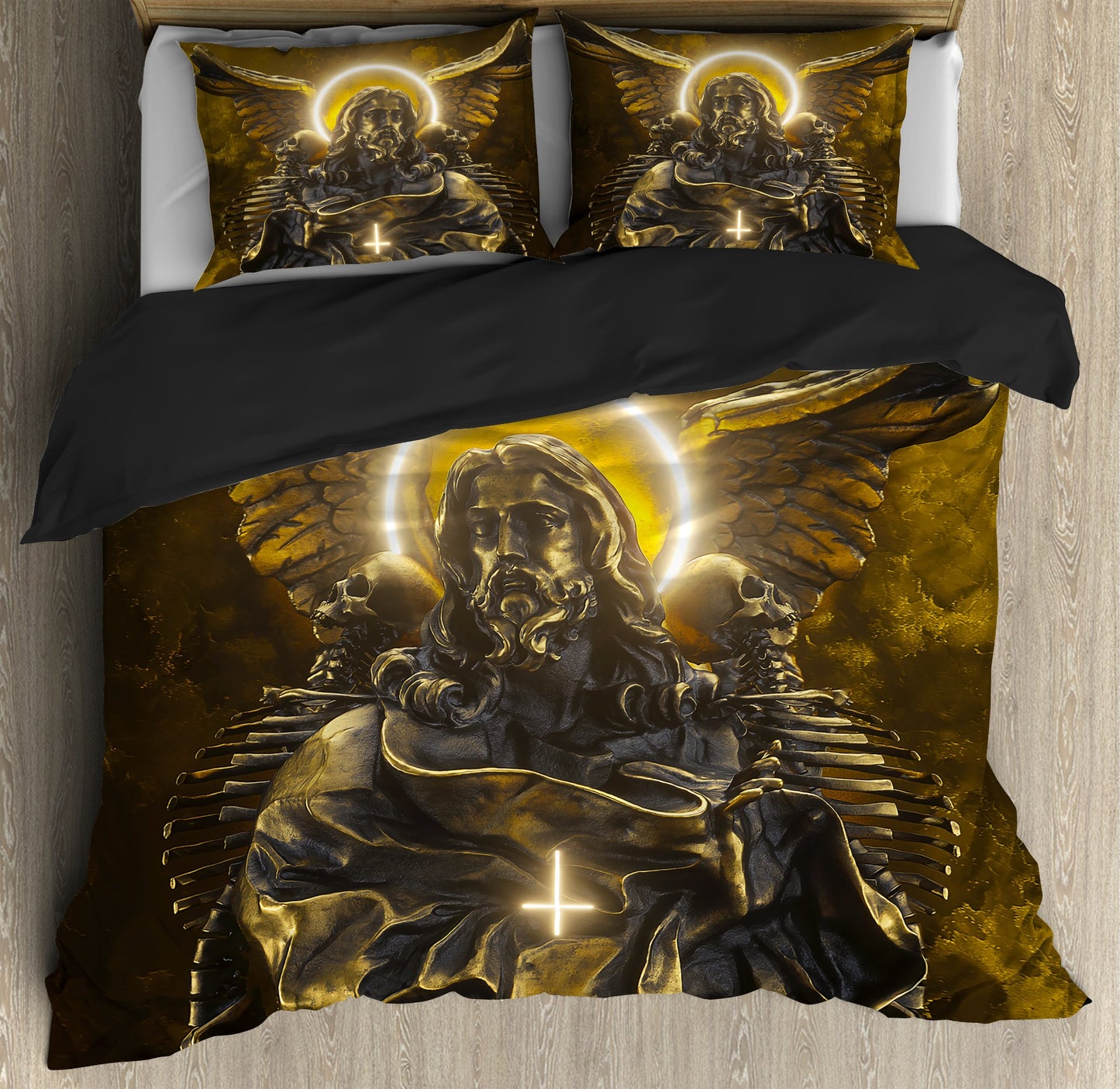 Angel & Demon Skull Art Bedding Set HAC200602-NM-Bedding Set-NM-Twin-Vibe Cosyβ’