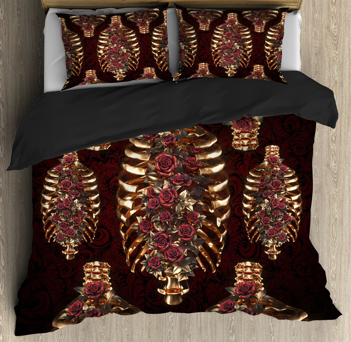Rose & Skull Art Bedding Set HAC070702-NM-Bedding Set-NM-Twin-Vibe Cosyβ’