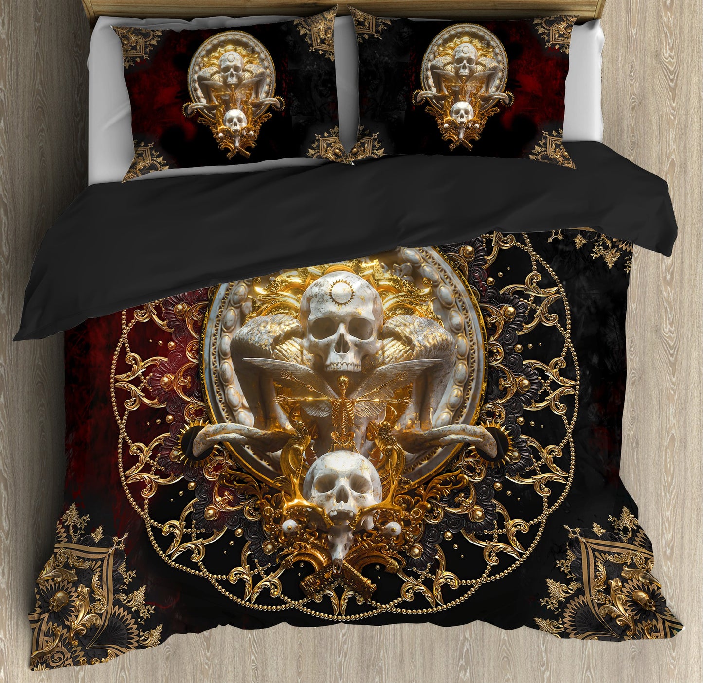 Skull Art Bedding Set HAC180602-NM-Bedding Set-NM-Twin-Vibe Cosyβ’