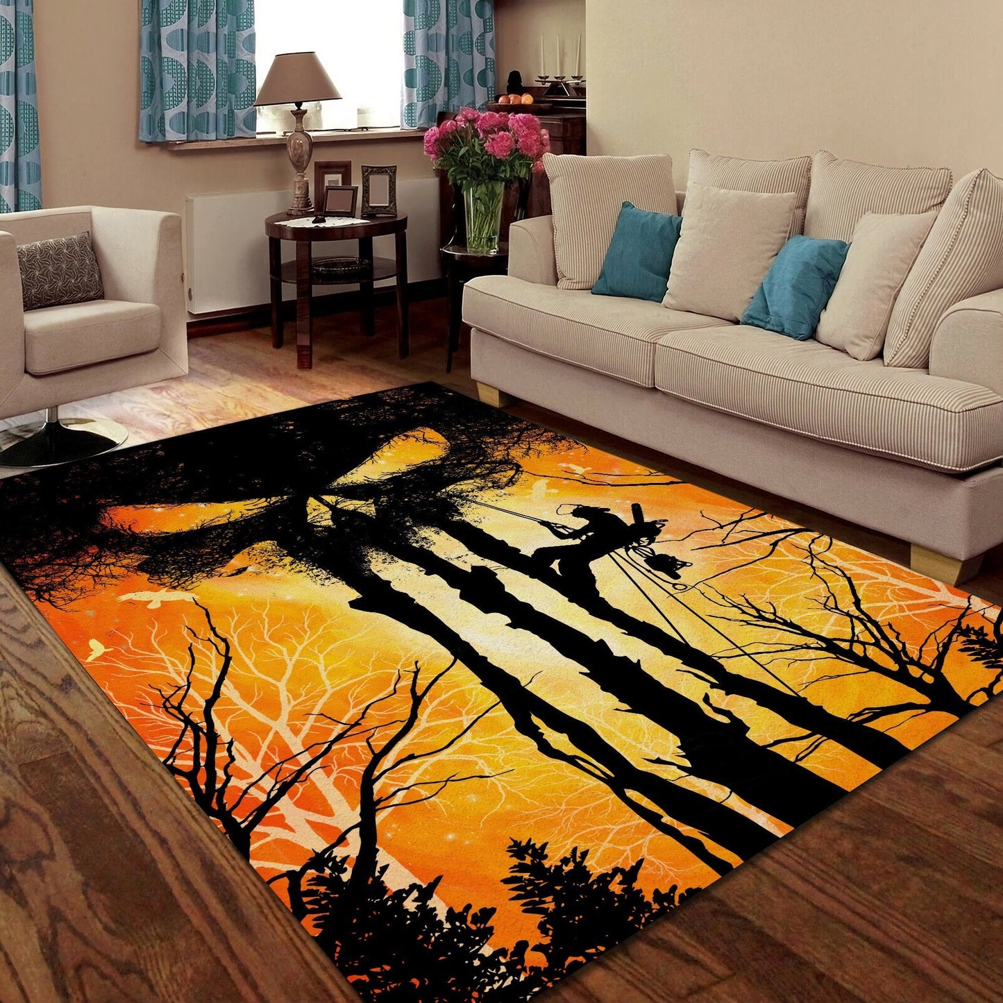 Logger Monster Tree Orange Rug