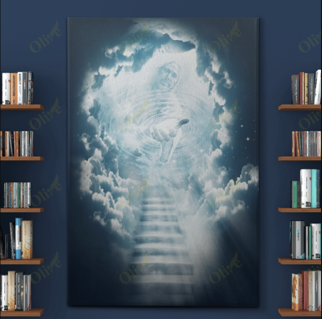Jesus - Stairway to heaven Canvas Jesus - Stairway to heaven Poster Vertical