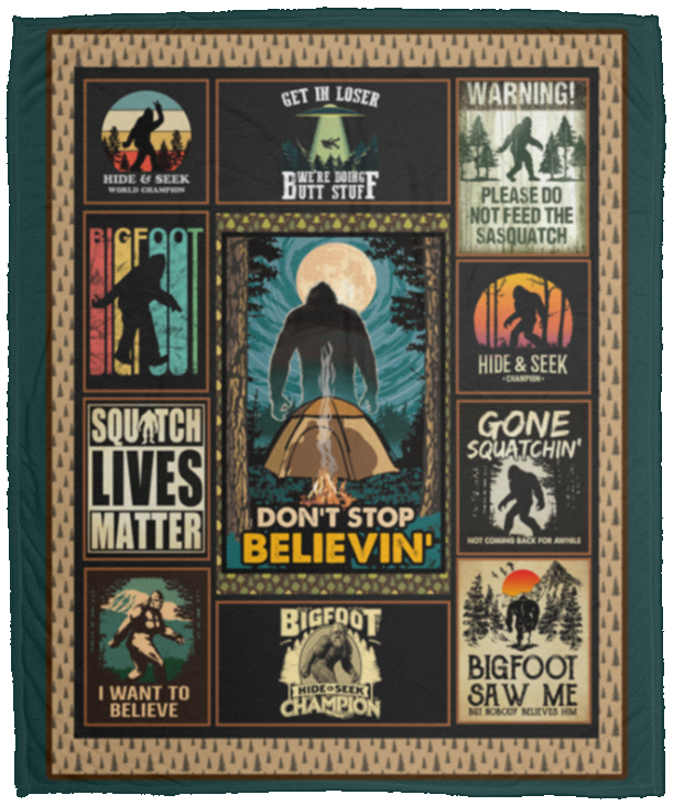 Custom Blanket Big Foot Believer - Sherpa Blanket DL