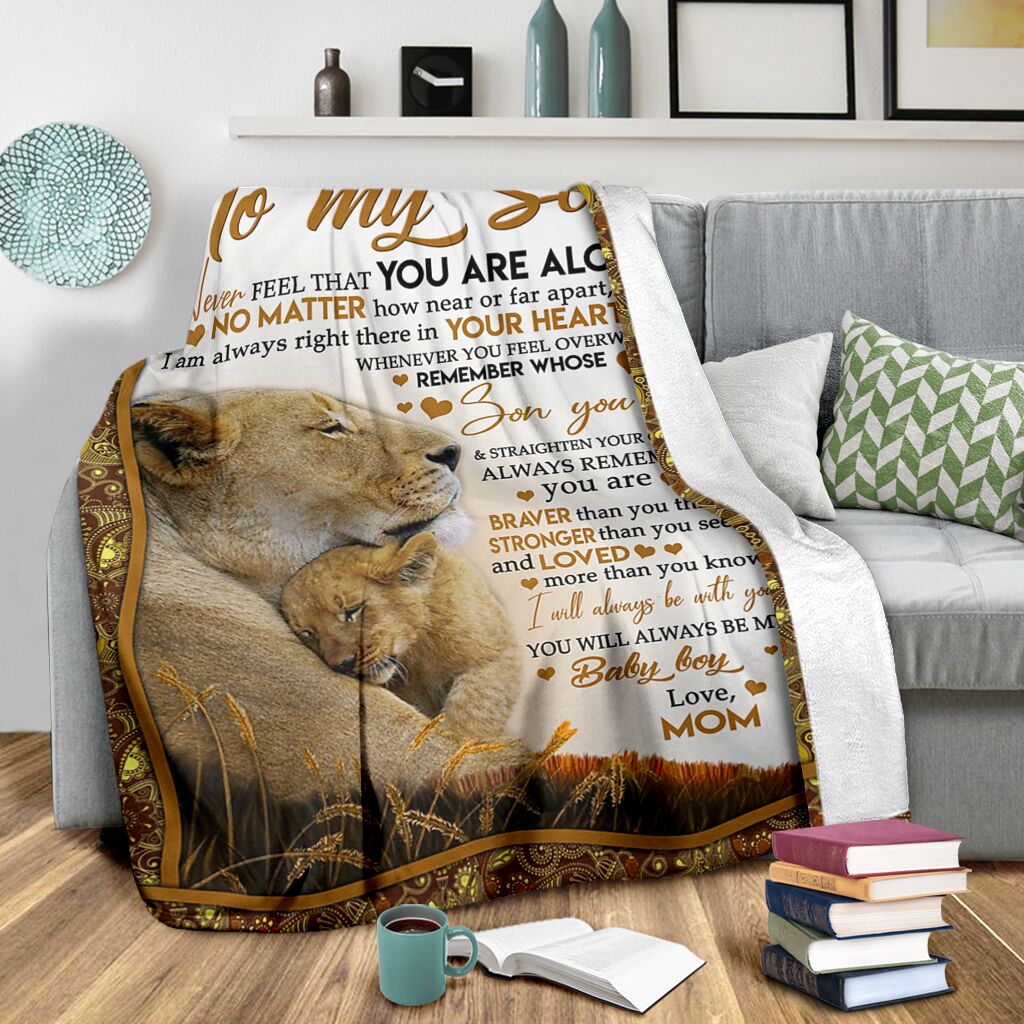 Custom Blanket Lion To My Son-Best Gift For Son-Sherpa Blanket TA