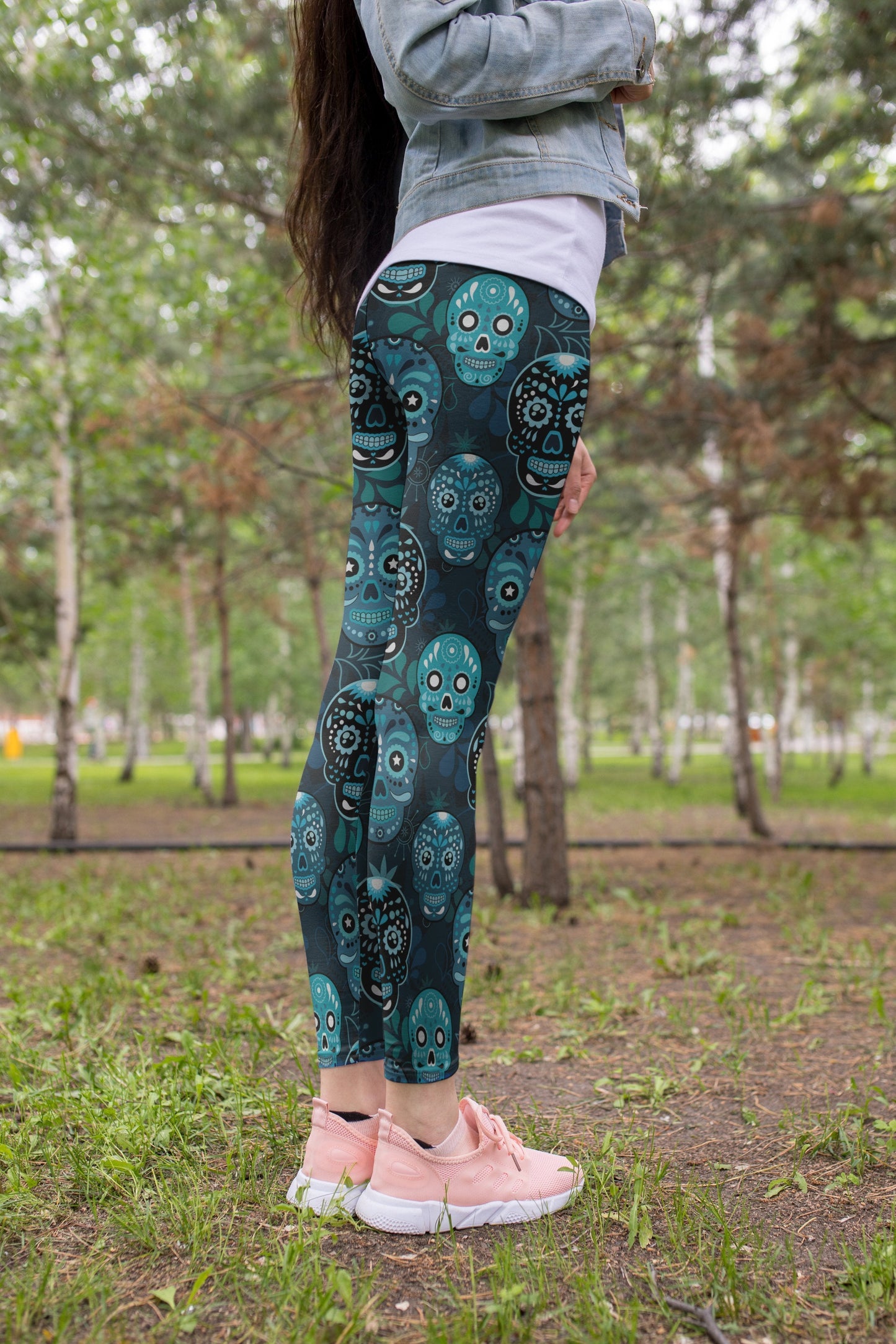 3D All Over Print Blue Skull Legging - Amaze Styleโข-Apparel