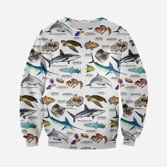 3D All Over Printed Marine Animals of the Caribbean Ocean Shirts And Shorts - Amaze Style™-Apparel