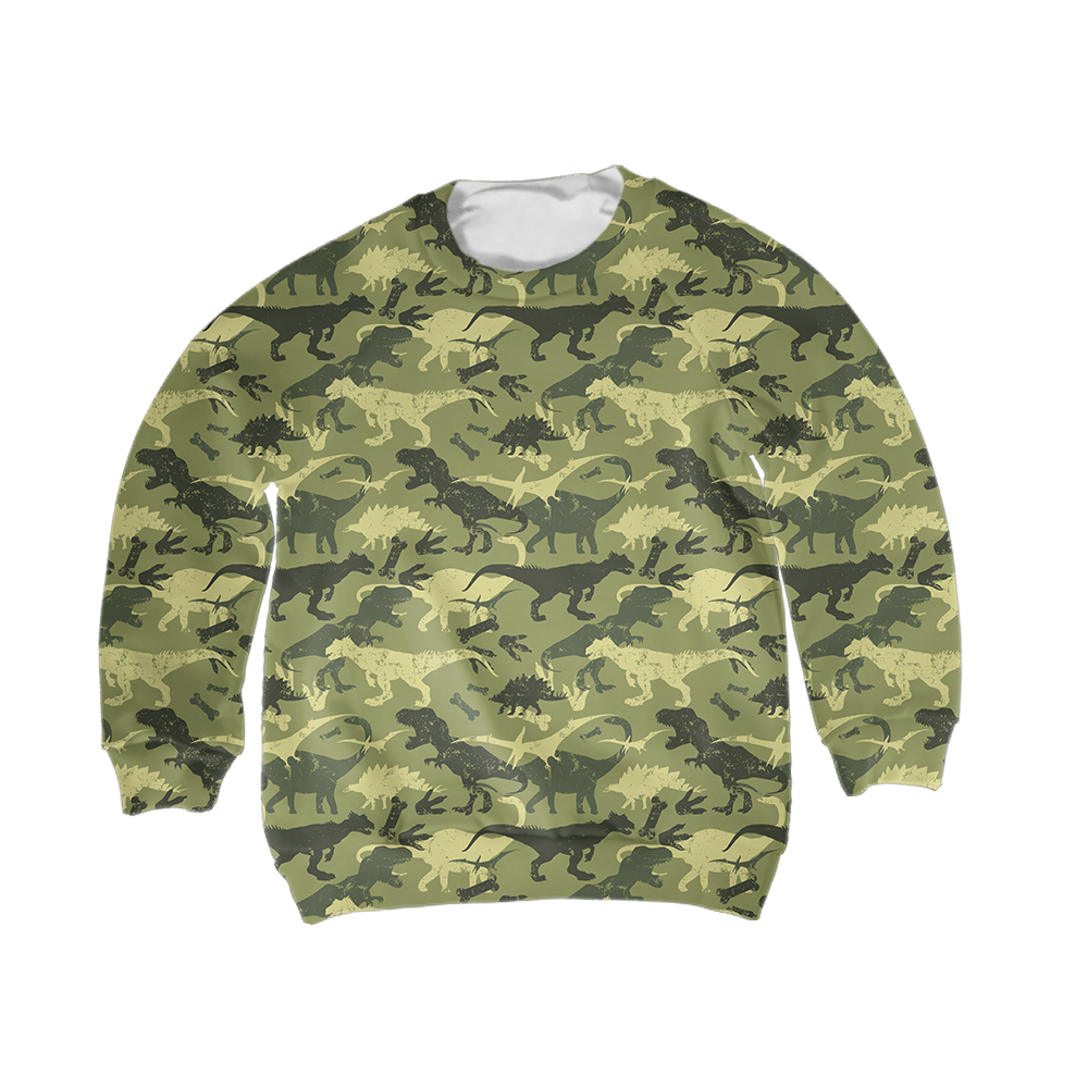 Dinosaur Beautiful Camo 3D all over printed shirts for Kids